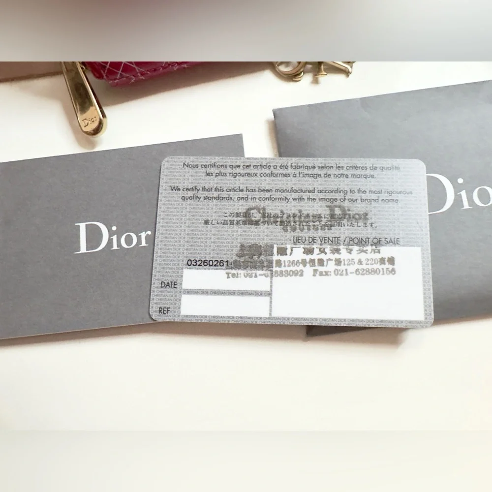 Pink Dior Heart Coin Wallet